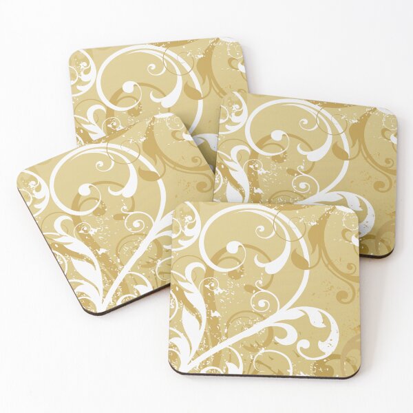 Item preview, White Golden Floral Art  designed and sold by Tshirtstory.