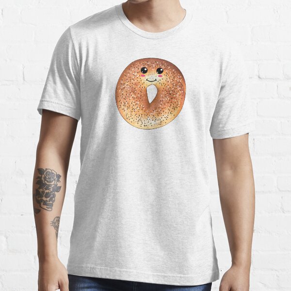 "Kawaii Bagel Cute Smiling Jewish Food Design" Tshirt for Sale by