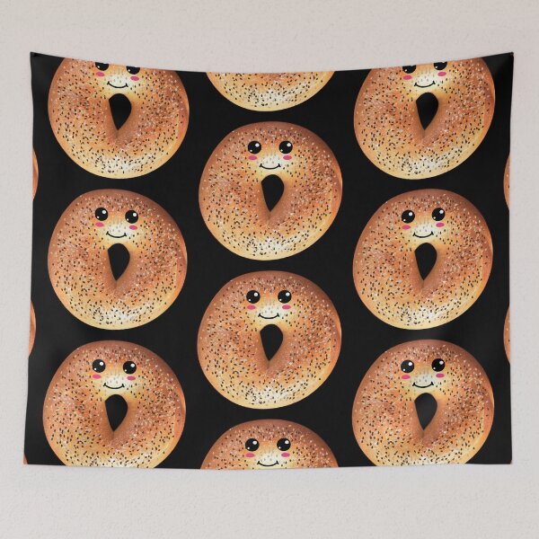 Item preview, Kawaii Bagel - Cute Smiling Jewish Food Design designed and sold by JoBella-Designs.