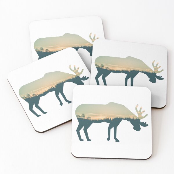 Item preview, Forest Trees Under Calm Sky Moose | Cute Moose designed and sold by BopleDesigns.