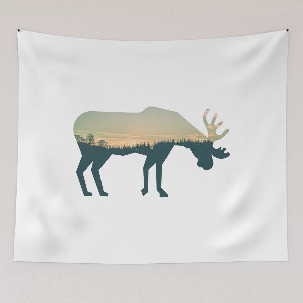 Item preview, Árboles forestales bajo el cielo tranquilo Moose | lindo alce designed and sold by BopleDesigns.
