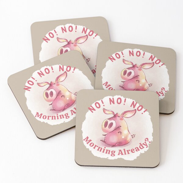 Item preview, No! No! No! Morning Already! Cute pink pig design for kids clothes or those who do not like mornings designed and sold by tranquilbeach.
