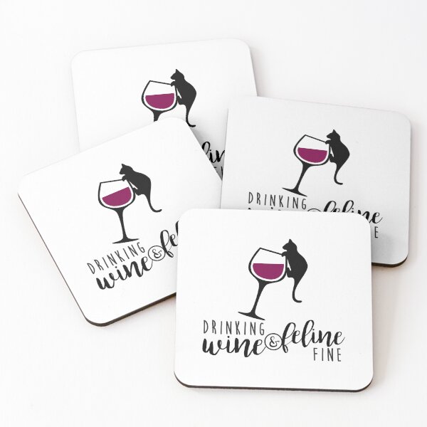 Item preview, Drinking Wine And Feline Fine Funny Cat designed and sold by xmjajd.