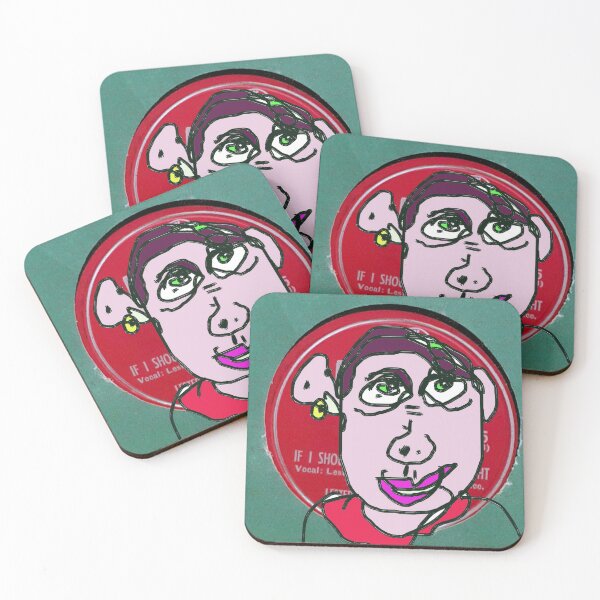 Item preview,  Green eyed lady with 78 rpm record label designed and sold by Stacey Lazarus.