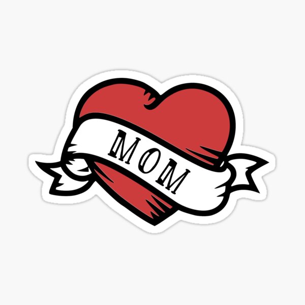 Tattoo Style Red Heart With Ribbon Scroll Around It That Says Mom Family Love Mothers Day Vintage Tattoo Theme Design Stock Illustration Download Image Now iStock