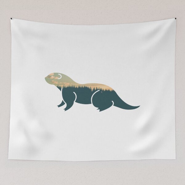 Item preview, Forest Trees Under Calm Sky Otter | Cute Otter designed and sold by BopleDesigns.
