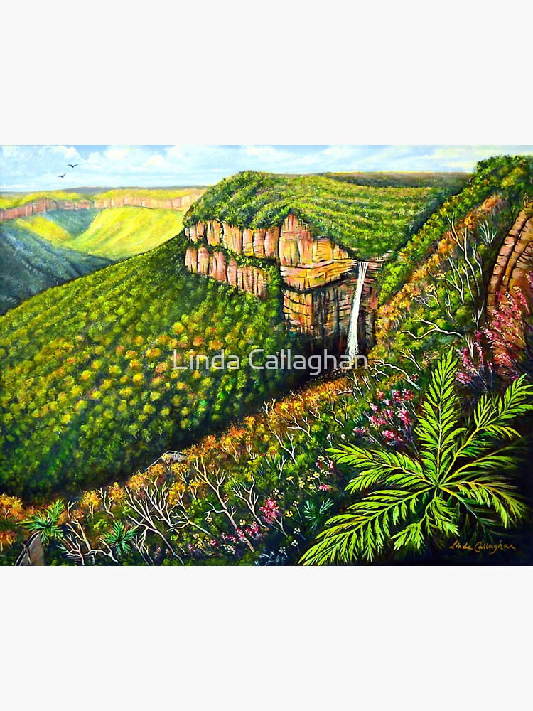 Thumbnail 3 of 3, Sticker, Govetts Leap Lookout Blue Mountains designed and sold by LindArt1.