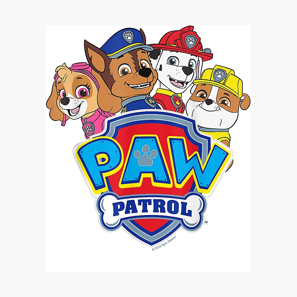Creative Nimble Enthusiasm Relief Cute Paw Patrol Group With Logo Funny Poster
