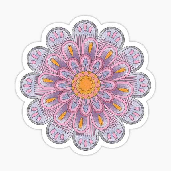 Pastel Zinnia Mandala Sticker