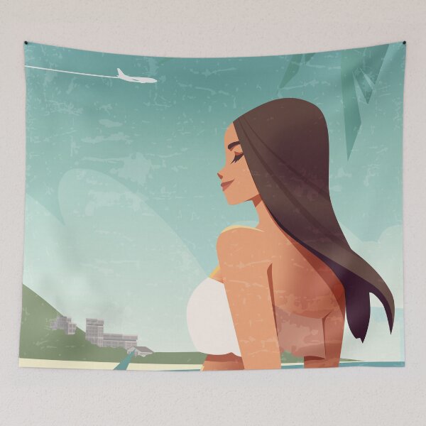 Item preview, Cannes, Cote d'Azur - Boho Retro travel poster designed and sold by GreekTavern1979.