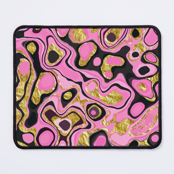 Item preview, Pink Black Gold White Paint Pour Pattern Design designed and sold by boopsblunt.