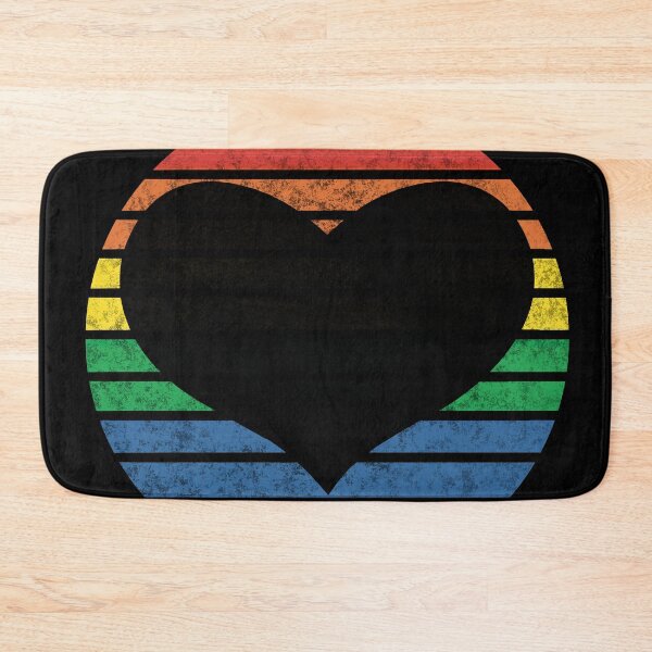 Item preview, Pride 2022 Retro Inspired Sunset in rainbow colors with heart silhouette  designed and sold by MunsyArt.