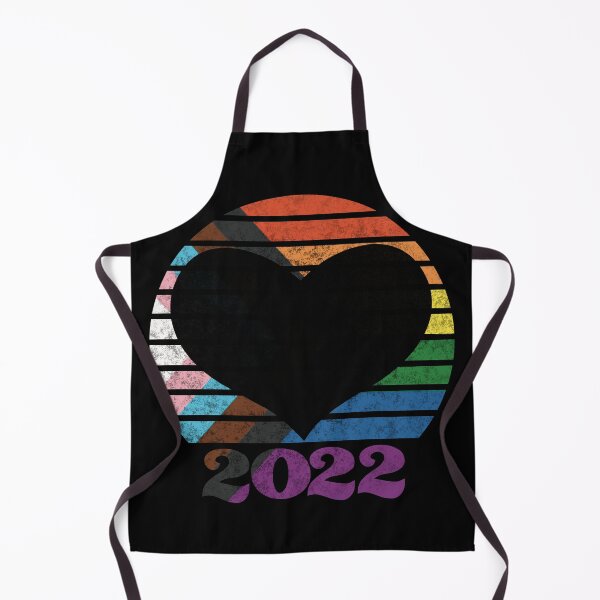 Item preview, Pride Progress 2022 Retro Inspired Sunset in rainbow colors with heart silhouette  designed and sold by MunsyArt.