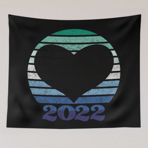 Item preview, 2022 Gay Pride Flag Inspired Retro Sunset with heart silhouette designed and sold by MunsyArt.