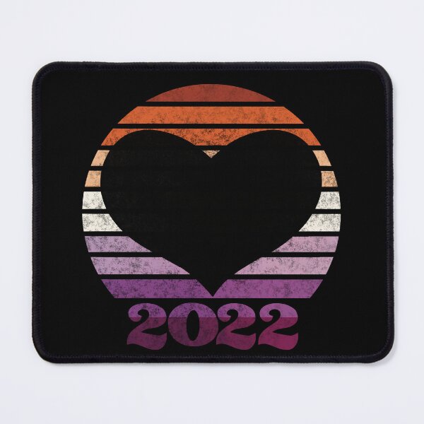 Item preview, 2022 Lesbian Pride Flag Inspired Retro Sunset with heart silhouette designed and sold by MunsyArt.