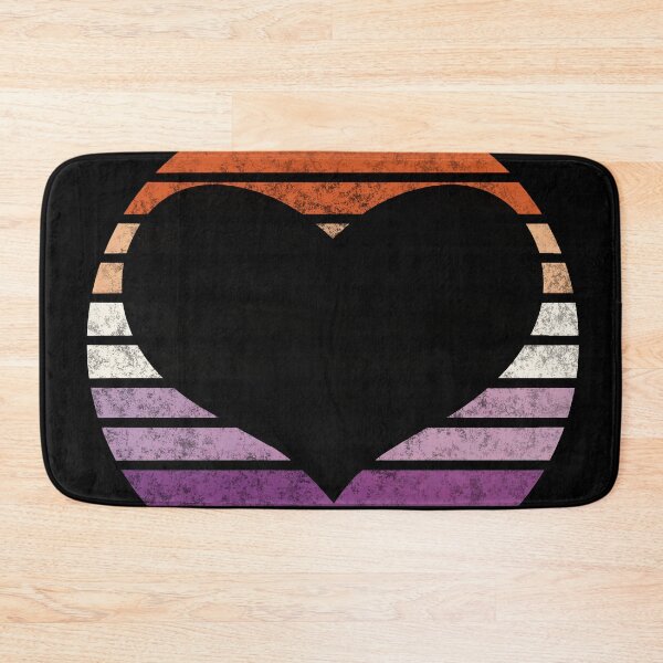 Item preview, 2022 Lesbian Pride Flag Inspired Retro Sunset with heart silhouette designed and sold by MunsyArt.