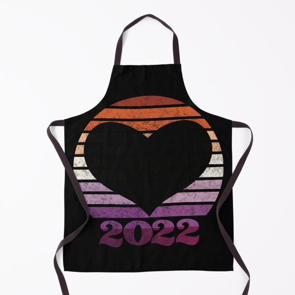 Item preview, 2022 Lesbian Pride Flag Inspired Retro Sunset with heart silhouette designed and sold by MunsyArt.