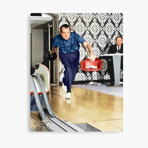 Impression de bowling de Richard Nixon Impression sur toile