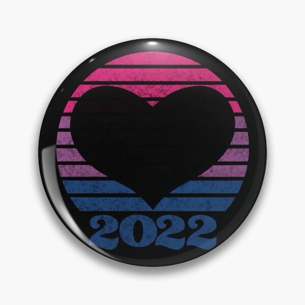 Artikelvorschau, 2022 Bi Pride Flag inspirierter Retro-Sonnenuntergang mit Herzsilhouette entworfen und verkauft von MunsyArt.