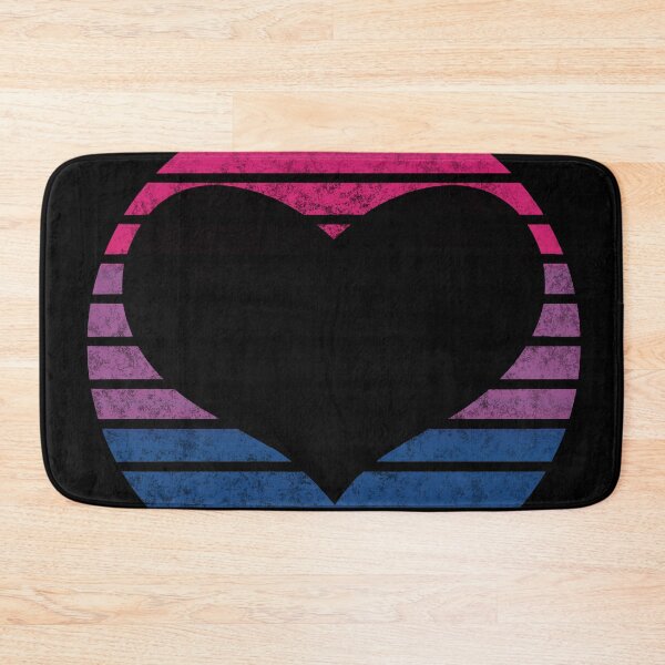 Item preview, 2022 Bi Pride Flag Inspired Retro Sunset with heart silhouette designed and sold by MunsyArt.