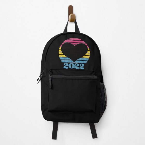 Item preview, 2022 Pan Pride Flag Inspired Retro Sunset with heart silhouette designed and sold by MunsyArt.