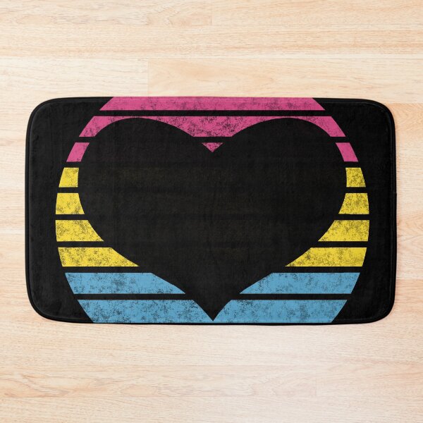 Item preview, 2022 Pan Pride Flag Inspired Retro Sunset with heart silhouette designed and sold by MunsyArt.