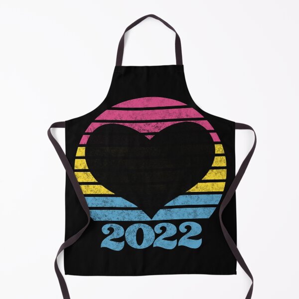 Item preview, 2022 Pan Pride Flag Inspired Retro Sunset with heart silhouette designed and sold by MunsyArt.