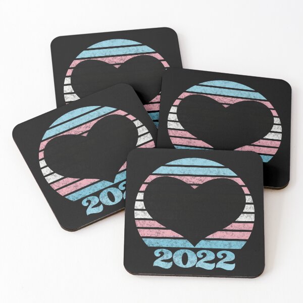 Item preview, 2022 Trans Pride Flag Inspired Retro Sunset with heart silhouette designed and sold by MunsyArt.