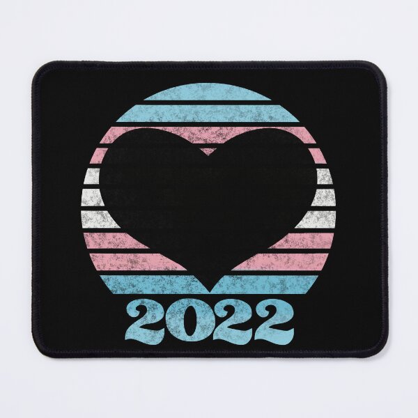 Item preview, 2022 Trans Pride Flag Inspired Retro Sunset with heart silhouette designed and sold by MunsyArt.