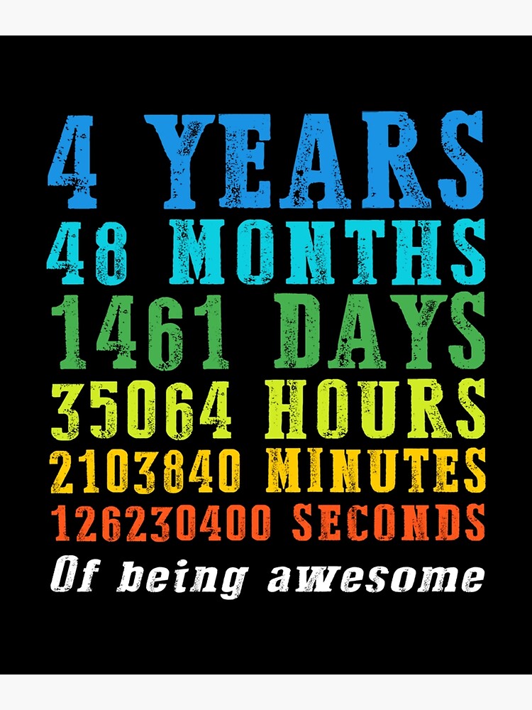 4 Years Old 4th Birthday Vintage Retro T Shirt 48 Months 4 Years Old 4th Birthday Vintage Retro T Shirt 48 Months