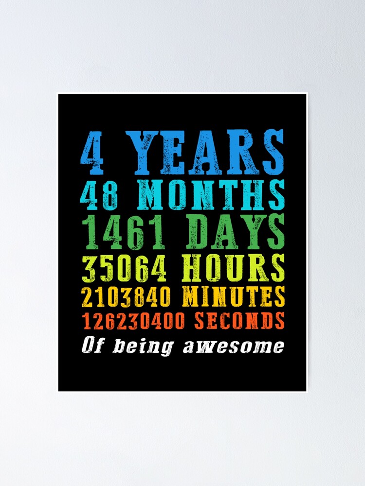 4 Years Old 4th Birthday Vintage Retro T Shirt 48 Months 4 Years Old 4th Birthday Vintage Retro T Shirt 48 Months