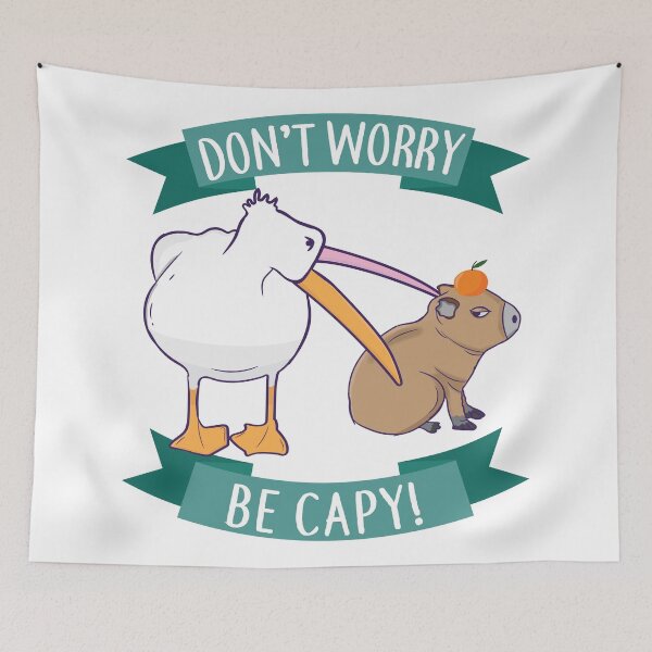 Item preview, Don't Worry, Be Capy. Capybara Orange Unbothered Funny designed and sold by alltheprints.