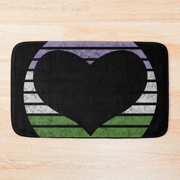 Item preview, 2022 Genderqueer Pride Flag Inspired Retro Sunset with heart silhouette designed and sold by MunsyArt.