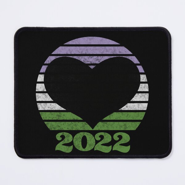 Item preview, 2022 Genderqueer Pride Flag Inspired Retro Sunset with heart silhouette designed and sold by MunsyArt.