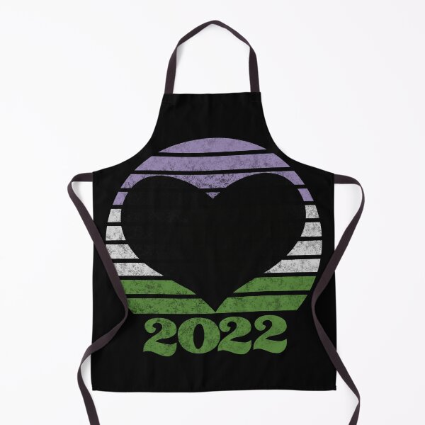 Item preview, 2022 Genderqueer Pride Flag Inspired Retro Sunset with heart silhouette designed and sold by MunsyArt.