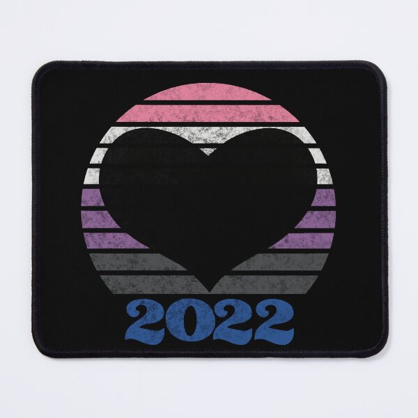 Item preview, 2022 Genderfluid Pride Flag Inspired Retro Sunset with heart silhouette designed and sold by MunsyArt.