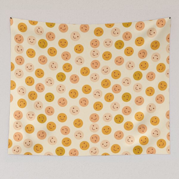 Item preview, Cute retro style - Happy smiley face print pattern designed and sold by RSDigitalPrintDesign.