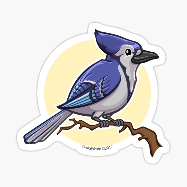 Item preview, Blue Jay over yellow background designed and sold by CraigWoida.