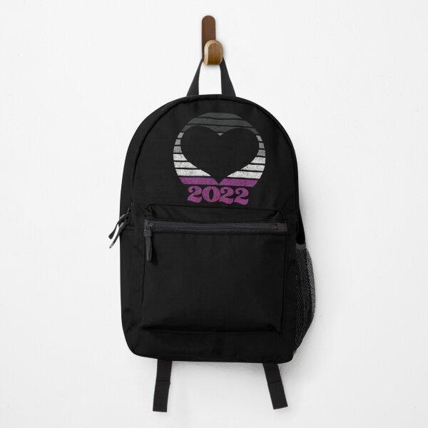 Item preview, 2022 Ace Pride Flag Inspired Retro Sunset with heart silhouette designed and sold by MunsyArt.
