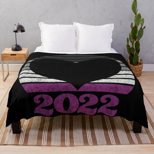 Item preview, 2022 Ace Pride Flag Inspired Retro Sunset with heart silhouette designed and sold by MunsyArt.