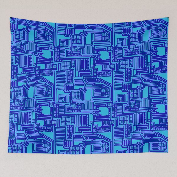 Item preview, Modern Flat - Circuit Board Pattern - Im Just Wired Differently - Blue designed and sold by WickedRefined - Nicole Demereckis.