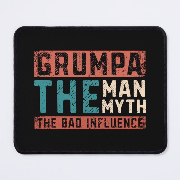 Item preview, Vintage Grumpa Tha Man The Myth The Bad Influence Funny Grandfather Gift Retro Letters  designed and sold by alenaz.