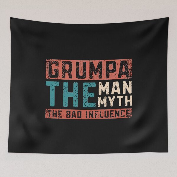 Item preview, Vintage Grumpa Tha Man The Myth The Bad Influence Funny Grandfather Gift Retro Letters  designed and sold by alenaz.