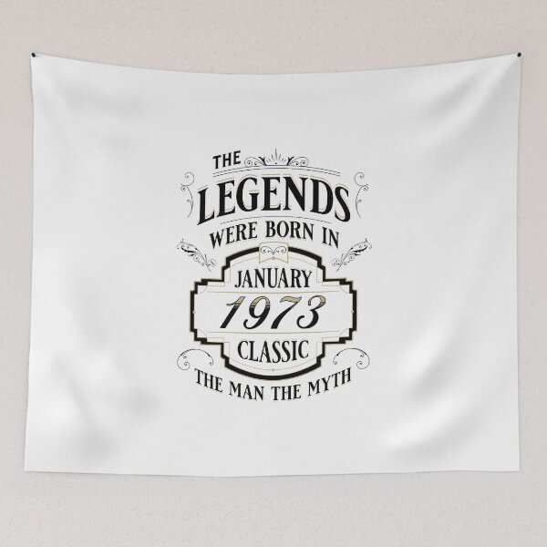 Item preview,  Legends Were Born In January 1973 Birthday Quotes For Men Women Vintage designed and sold by JooArtPrints  ★★★★★.