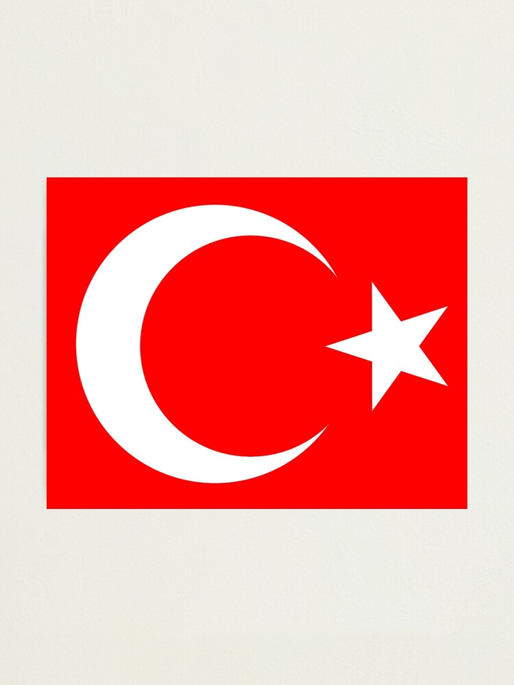 Impression photo « Drapeau turc. DINDE. TURC. Croissant de lune, drapeau de la Turquie, étoile