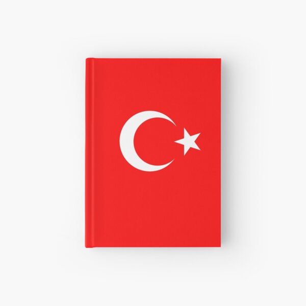 Turkish Flag. TURKEY. TURKISH. Crescent Moon, Flag of Turkey, Star, Pure & Simple on RED. Hardcover Journal