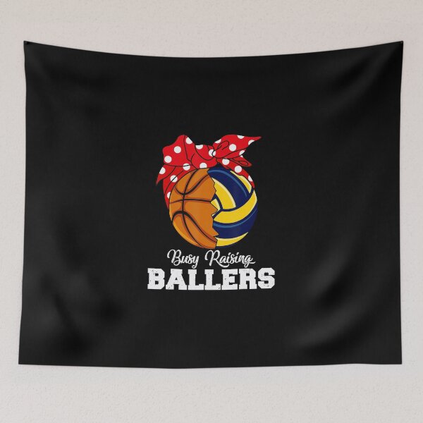 Item preview, Basketball Volleyball Busy Raising Ballers Mothers Day Sticker designed and sold by monica45je.