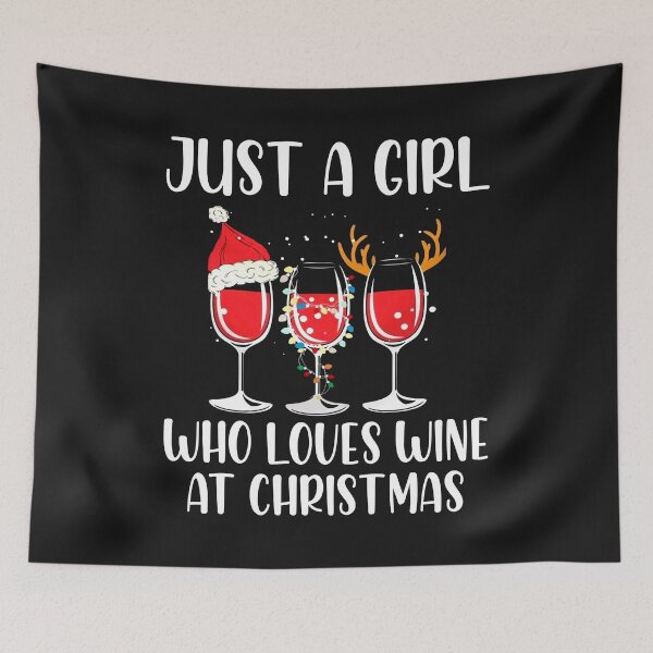 Item preview, Just A Girl Who Loves Wine At Christmas designed and sold by Moeez Javed.