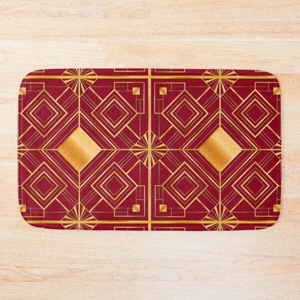 Item preview, Gatsby Art Deco Maroon And Gold Geometric Abstract Patterns  designed and sold by Tamas Das.