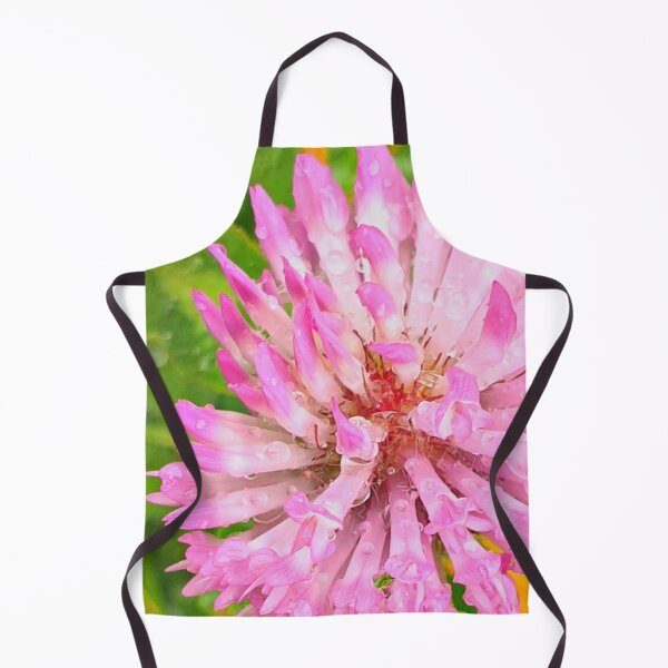 Item preview, Pretty Pink Red Clover Flower stretching above the Green Grass, with Morning Dew designed and sold by CreateShape.